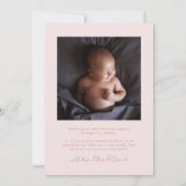 Pink Squiggly Frame Birth Announcement Foto Ankündigung (Rückseite)