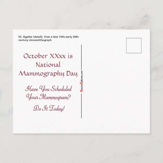 Pink St. Agatha (M 003) Postkarte 2 (Rückseite)