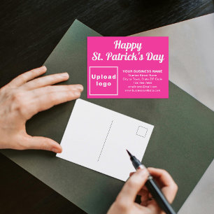Pink St Patrick Business Holiday Postkarte