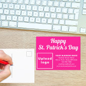Pink St Patrick Business Holiday Postkarte