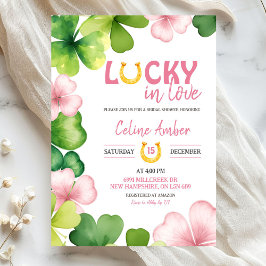Pink St Patrick Lucky In Love Bridal Shower Einladung