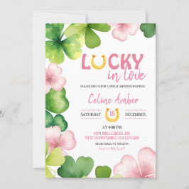 Pink St Patrick Lucky In Love Bridal Shower Einladung
