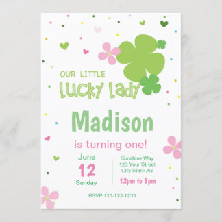 Pink St. Patrick's Day Einladung zum Geburtstag