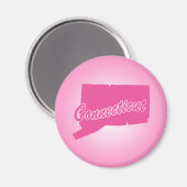 Pink Staat Connecticut Magnet (Vorderseite/Rückseite)