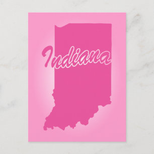 Pink Staat Indiana Postcard Postkarte