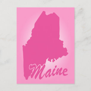 Pink Staat Maine Postcard Postkarte