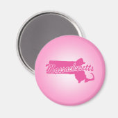 Pink Staat Massachusetts Magnet (Vorderseite/Rückseite)