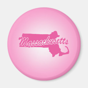 Pink Staat Massachusetts Magnet
