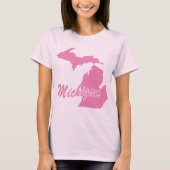 Pink Staat Michigan T-Shirt (Vorderseite)