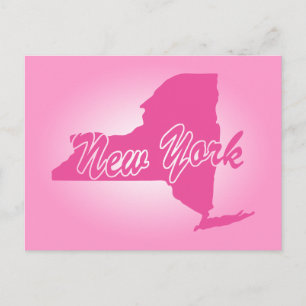 Pink Staat New York Postcard Postkarte