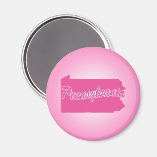 Pink Staat Pennsylvania Magnet (Vorderseite/Rückseite)