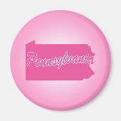 Pink Staat Pennsylvania Magnet (Vorne)