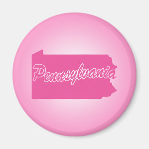 Pink Staat Pennsylvania Magnet