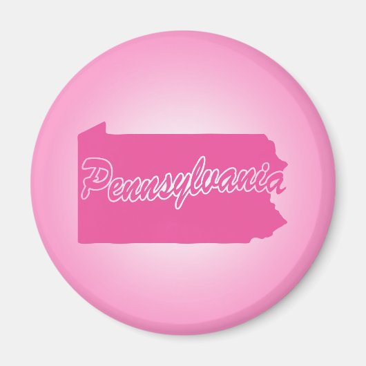 Pink Staat Pennsylvania Magnet (Vorne)