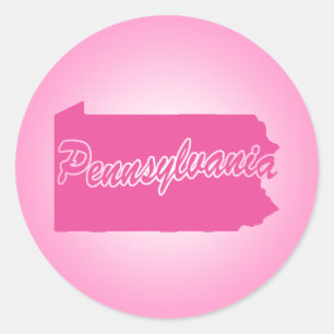 Pink Staat Pennsylvania Runder Aufkleber