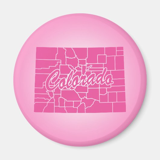 Pink Staaten Colorado Magnet (Vorne)