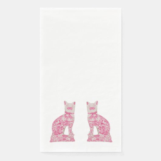 Pink Staffordshire Cats Serviette (Vorderseite)