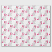 Pink Staffordshire Dog Wrapping Paper Geschenkpapier (Flach)