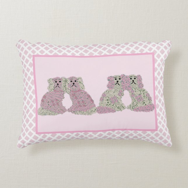 Pink Staffordshire Dogs Frühstück Dekokissen (Vorderseite)