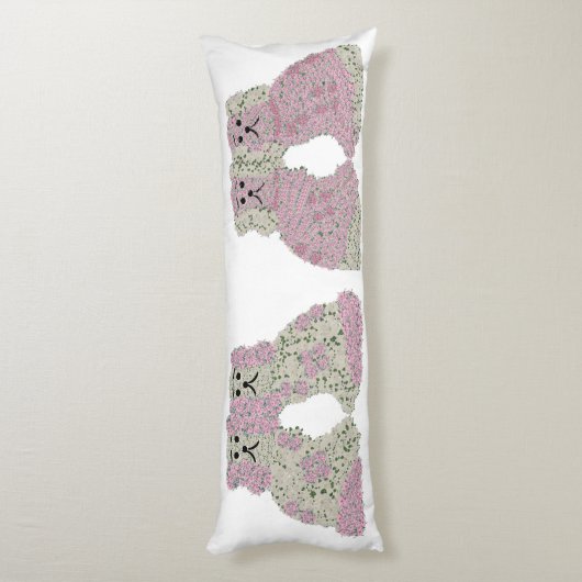 Pink Staffordshire Dogs Ginger Jars Lumbar Seitenschläferkissen (Rückseite (Vertikal))