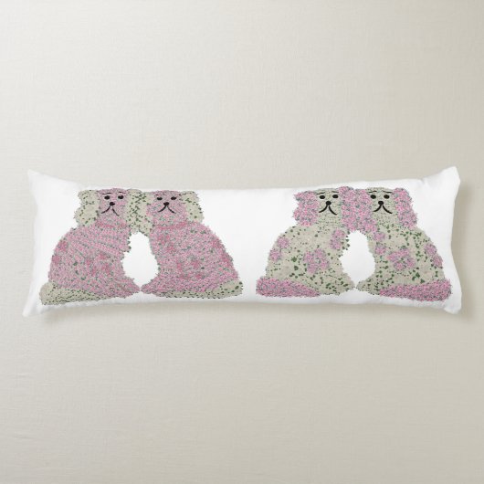 Pink Staffordshire Dogs Ginger Jars Lumbar Seitenschläferkissen (Vorderseite)