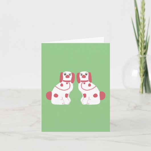 Pink Staffordshire Dogs Karte (Vorderseite)