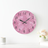 Pink Stain Glass Round Clock Große Wanduhr (Zuhause)