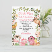 Pink Stall Farm Foliage Geburtstag Danke Karte (Stehend Vorderseite)
