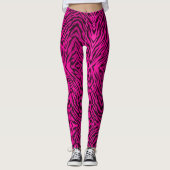 Pink-Stammes- Tiger-Tierdruck Leggings (Vorderseite)