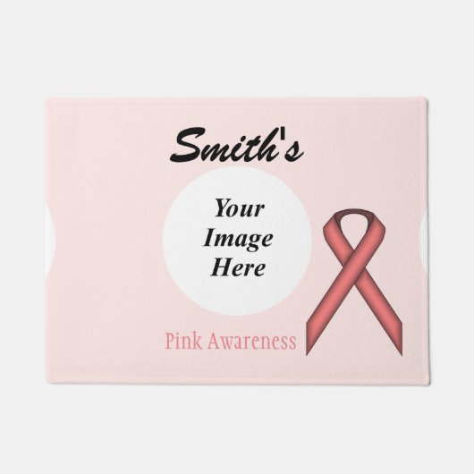 Pink Standard Ribbon Template by Kenneth Yoncich Fußmatte (Vorderseite)