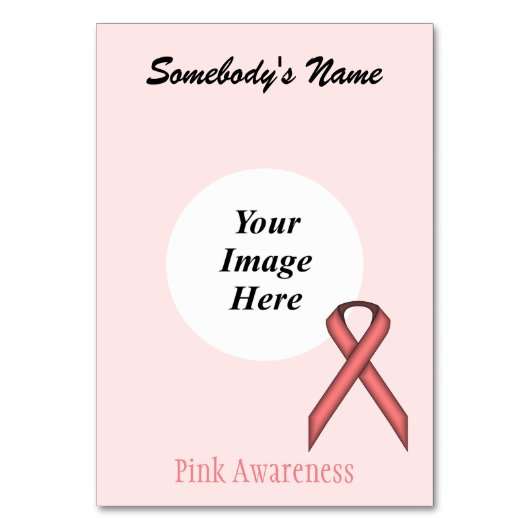 Pink Standard Ribbon Template by Kenneth Yoncich Tischnummer (Vorderseite)