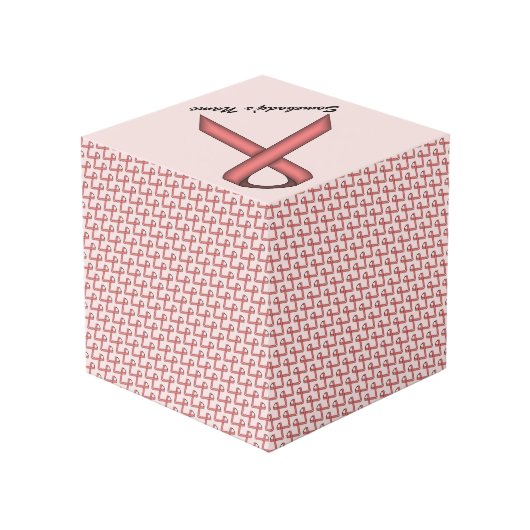 Pink Standard Ribbon Template by Kenneth Yoncich Würfel (Rückseite Schrägansicht)