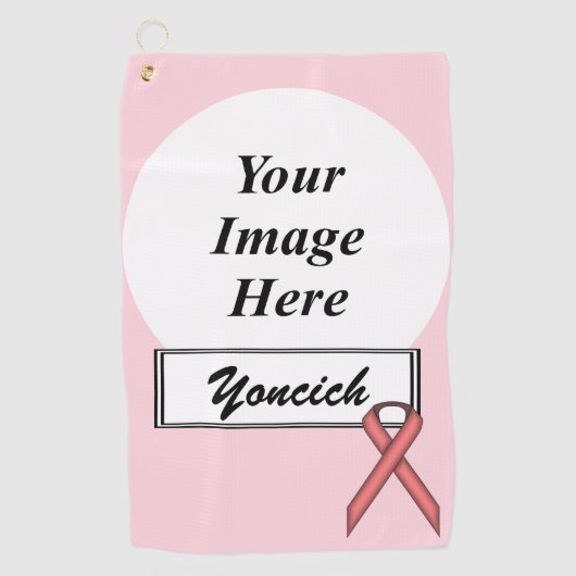 Pink Standard Ribbon von Kenneth Yoncich Golfhandtuch (Vorderseite)
