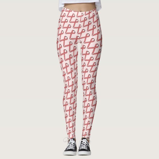 Pink Standard Ribbon von Kenneth Yoncich Leggings (Vorderseite)
