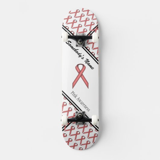 Pink Standard Ribbon von Kenneth Yoncich Skateboard (Vorderseite)