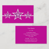 Pink Star 3 Sterne Visitenkarte pink (Vorne/Hinten)