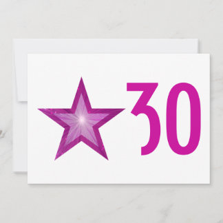 Pink Star "Age" - Einladung zum Geburtstag weiß