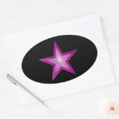 Pink Star Aufkleber oval schwarz (Umschlag)