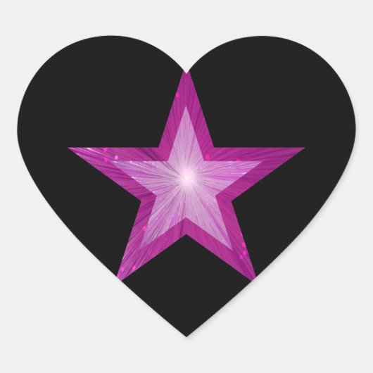 Pink Star Aufkleber schwarz (Vorderseite)