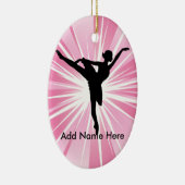 Pink Star Ballerina B Name personalisierbare Ornam Keramikornament (Rechts)