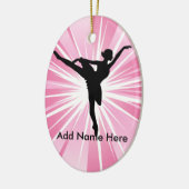 Pink Star Ballerina B Name personalisierbare Ornam Keramikornament (Links)