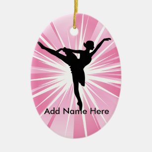 Pink Star Ballerina B Name personalisierbare Ornam Keramikornament