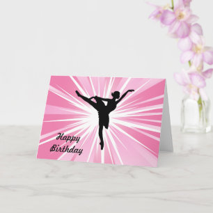 Pink Star Ballerina Karte