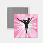Pink Star Ballerina Magnet (Vorderseite/Rückseite)