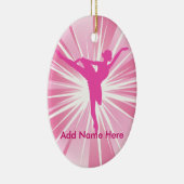 Pink Star Ballerina Name personalisierbar Ornament (Rechts)