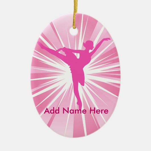 Pink Star Ballerina Name personalisierbar Ornament (Vorne)