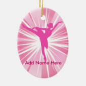 Pink Star Ballerina Name personalisierbar Ornament (Hinten)