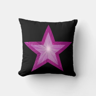 Pink Star Black 'Text' Wurfkissen Quadrat Kissen