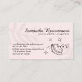 Pink Star Blase Reinigung Pinsel Janitorial Magd Visitenkarte (Rückseite)