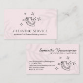 Pink Star Blase Reinigung Pinsel Janitorial Magd Visitenkarte (Vorne/Hinten)